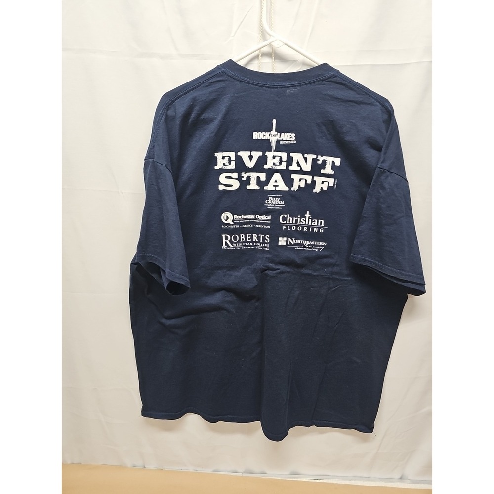 Rare Blue Vtg Billy Graham Evangelist Rock the Lakes Event Staff T Shirt Sz 2xl - Picture 8 of 12